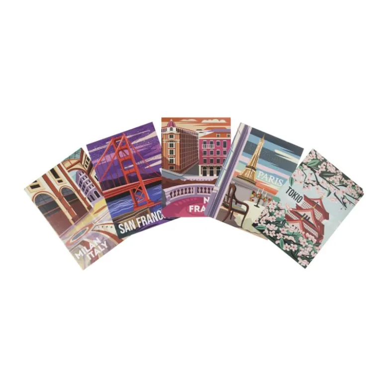 Poster Milaan - multikleur - 13x18 cm