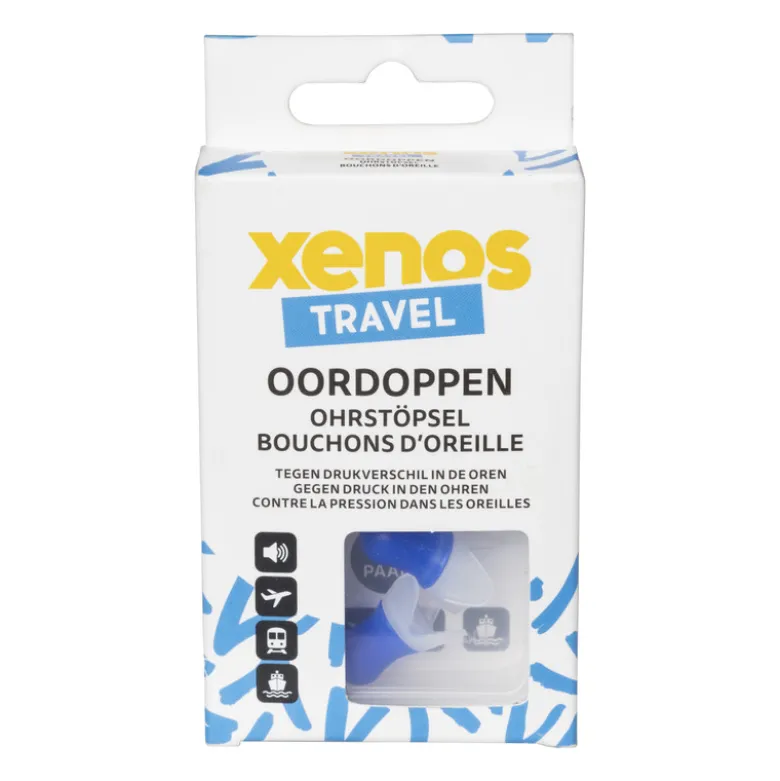 Reis oordopjes - wit/blauw