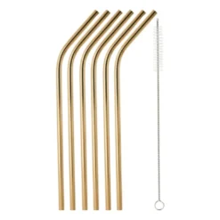 Rietjes RVS - goud - set van 6