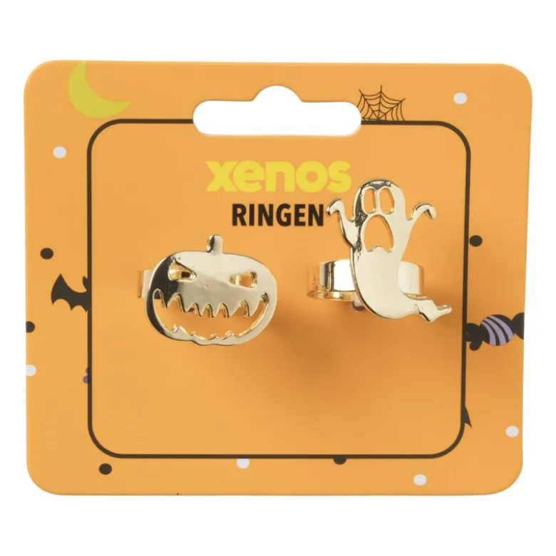 Ring halloween - set van 2 - goudkleurig