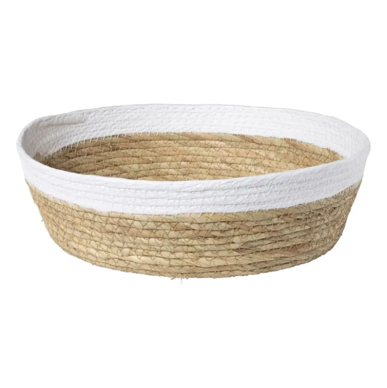 Ronde mand met witte rand - ø30x9 cm