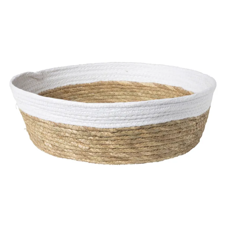 Ronde mand met witte rand - ø24x7 cm