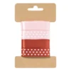 Satijnen lint 3 meter hartjes - rood - set van 4