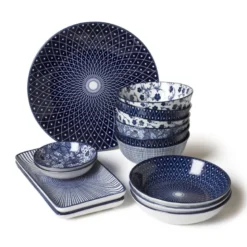 Schaal blue print - botanic - ⌀21 cm