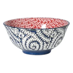 Schaaltje Amily groot - donkerblauw/rood - ø15.5x7 cm
