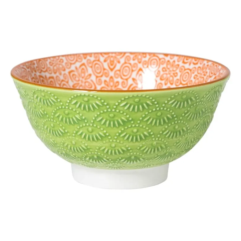 Schaaltje Anke klein - groen/oranje - ø9x4.6 cm