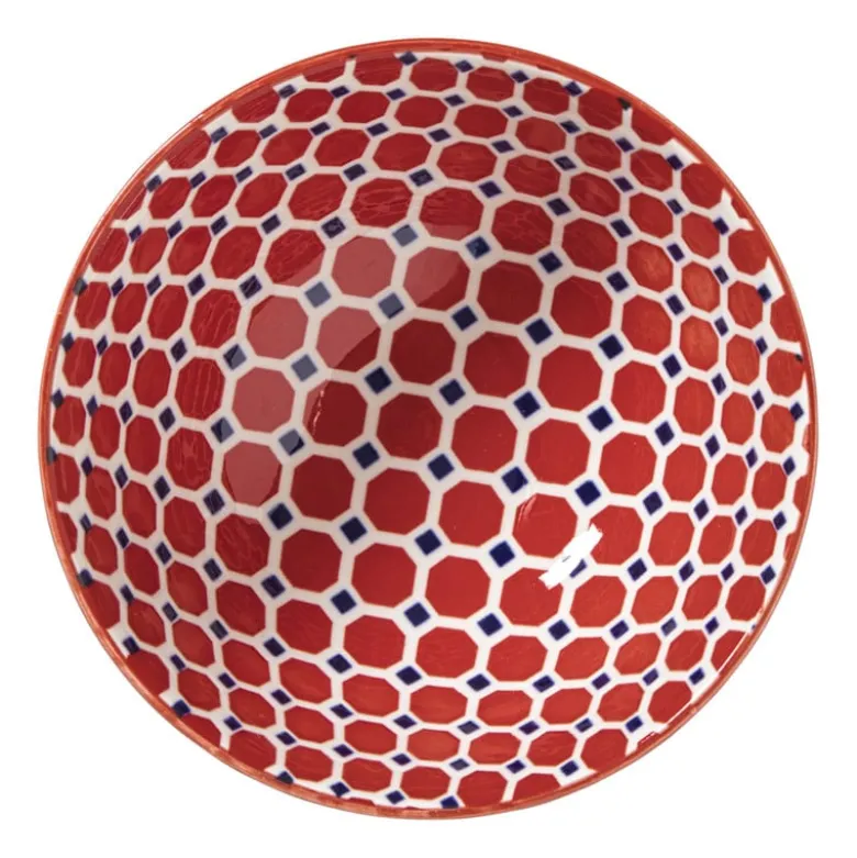Schaaltje Anne middel - rood/blauw - ø12.3x5.8 cm