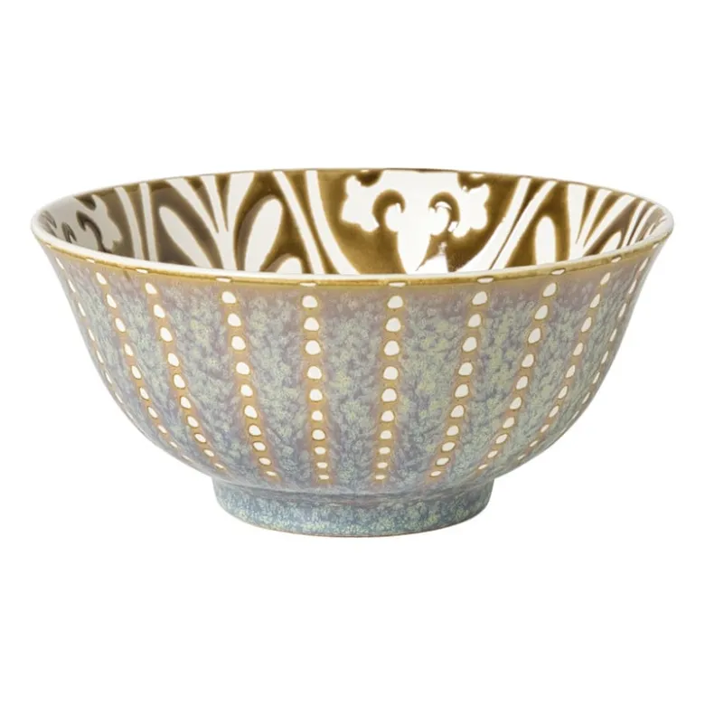 Schaaltje Aria groot - bruin/blauw - ø15.8x7.3 cm
