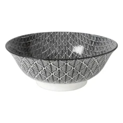 Schaaltje black print blaadjes - ø21x7 cm