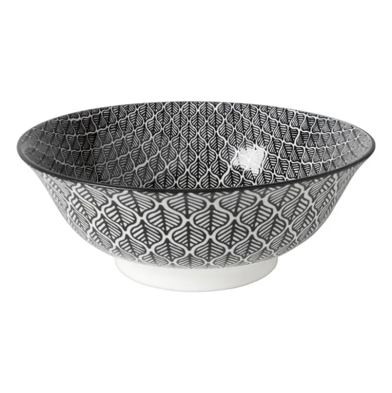 Schaaltje black print blaadjes - ø21x7 cm