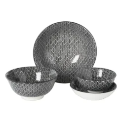Schaaltje black print blaadjes - ø16x6.5 cm