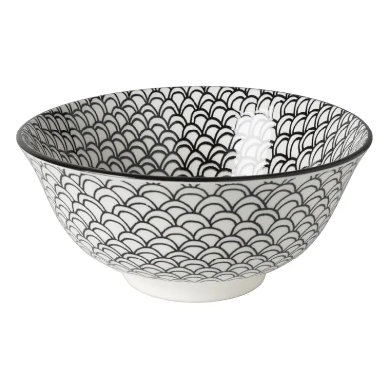 Schaaltje black print boog - ø16x6.5 cm