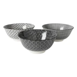 Schaaltje black print streep - ø16x6.5 cm