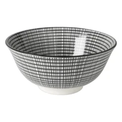 Schaaltje black print streep - ø16x6.5 cm
