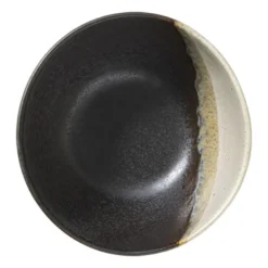 Schaaltje cortado groot - beige/zwart - ø15x6 cm