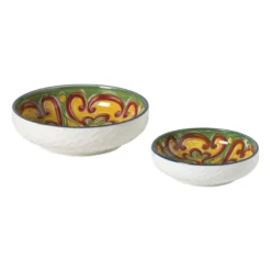 Schaaltje Diaz middel - geel/groen - ø12.2x2.5 cm