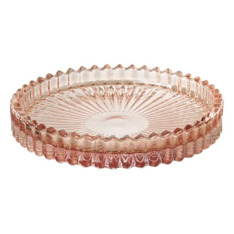Schaaltje glas - roze - ø10x1.5 cm