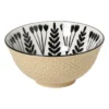Schaaltje groot Bente - beige/zwart - ø15.5x7 cm
