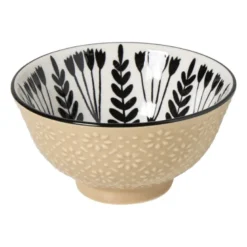Schaaltje klein Bente - beige/zwart - ø9x4.6 cm