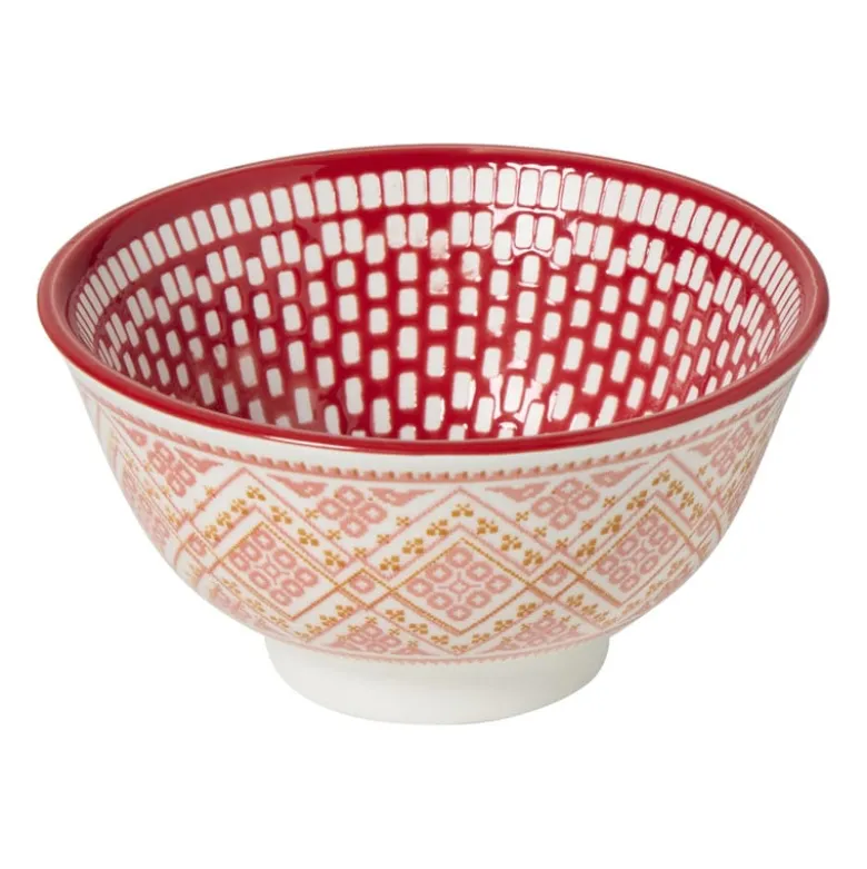 Schaaltje klein Bibi - roze/rood - ø9x4.6 cm