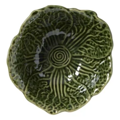 Schaaltje koolblad - groen - ø14x6.2 cm