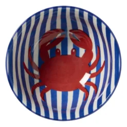 Schaaltje krab - blauw/rood - ø15.5x7.3 cm