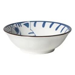 Schaaltje Mico kat groot - blauw/wit - ø10.8x3.7 cm