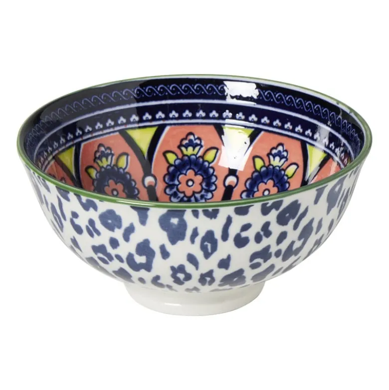Schaaltje middel Bella - blauw/roze - ø12x5.8 cm