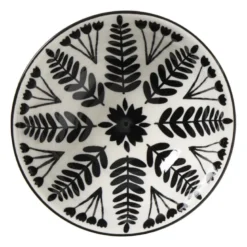 Schaaltje middel Bente - beige/zwart - ø12x5.8 cm