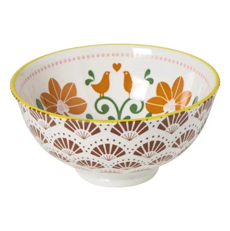 Schaaltje middel Britt - oranje/bruin - ø12x5.8 cm