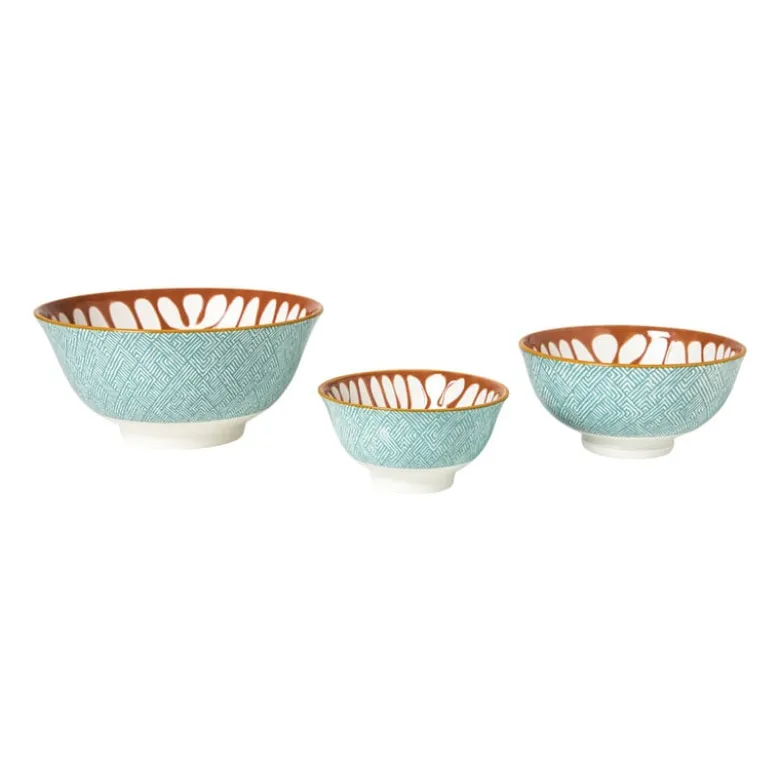 Schaaltje Nane groot - oranje/blauw - ø15.8x7.3 cm