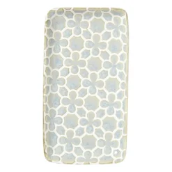 Schaaltje Nori rechthoekig - lichtblauw/wit - 2x20.5x11 cm