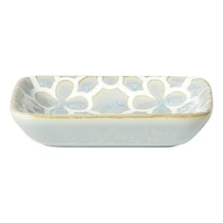 Schaaltje Nori rechthoekig - lichtblauw/wit - 2x10x7.5 cm