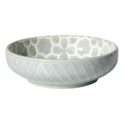 Schaaltje Nori rond - lichtblauw/wit - ø12x3.5 cm
