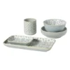 Schaaltje Nori rond - lichtblauw/wit - ø10.5x5.8 cm