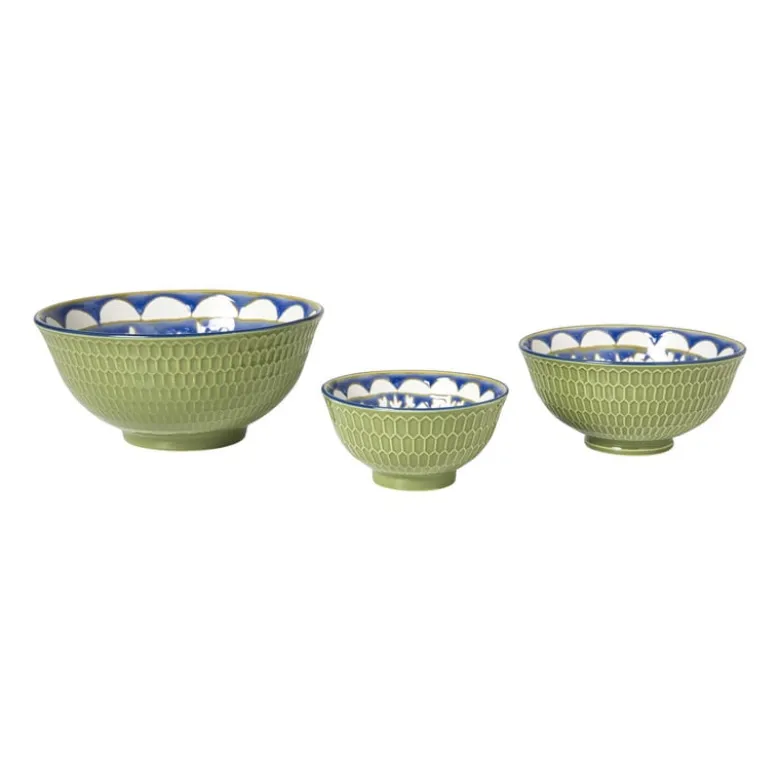 Schaaltje Rene groot - groen/blauw - ø15.8x7.3 cm