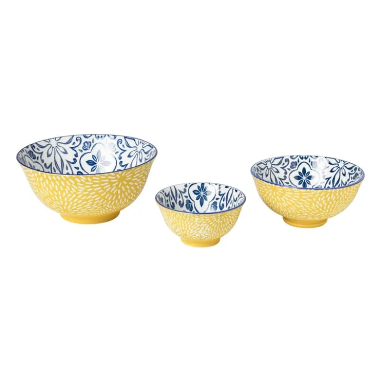 Schaaltje Sen - blauw/geel - ø12.3x5.8 cm