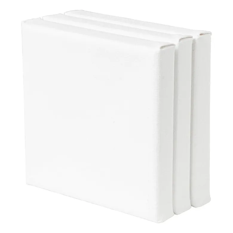 Schildersdoek canvas - 10x10 cm - set van 3