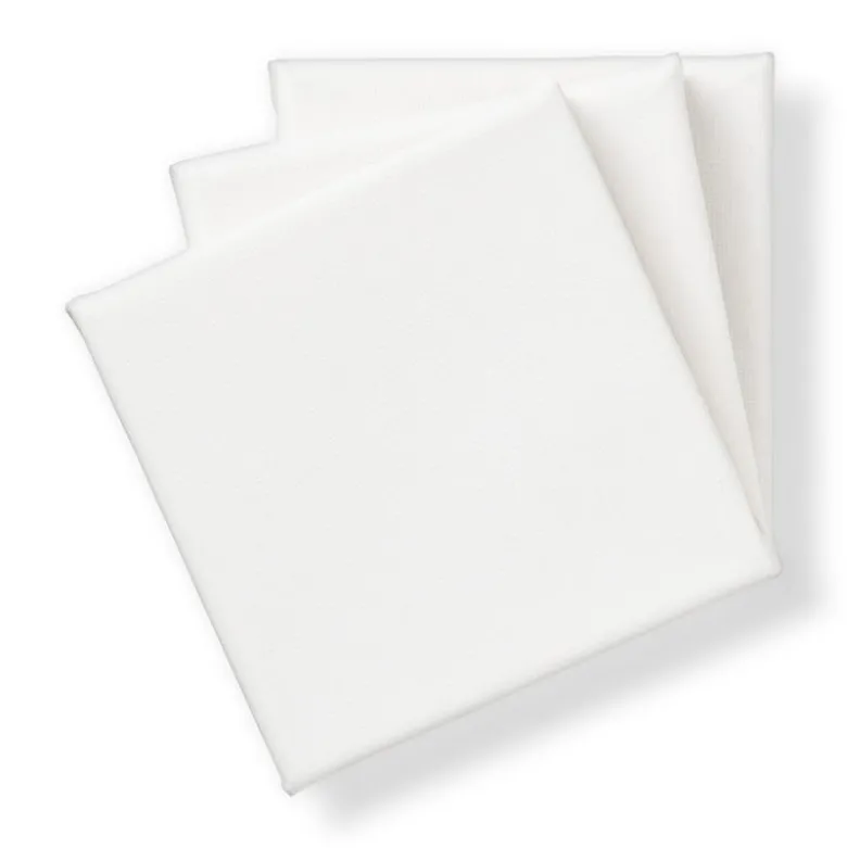 Schildersdoek canvas - 10x10 cm - set van 3