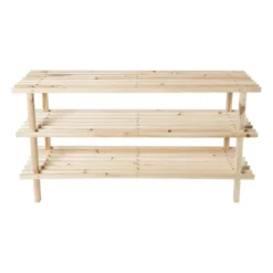 Schoenenrek 3-laags - hout - 40x77x26 cm