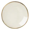 Schoteltje met gouden rand - beige - ø9 cm