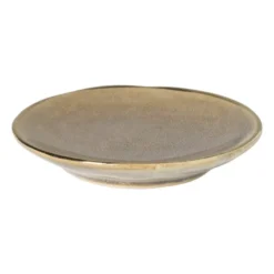 Schoteltje met gouden rand - grijs - ø9 cm