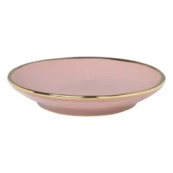 Schoteltje met gouden rand - roze - ø9 cm