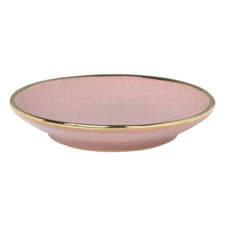 Schoteltje met gouden rand - roze - ø9 cm