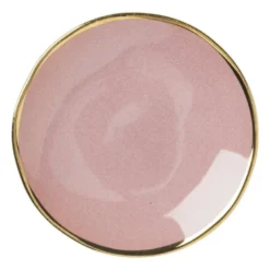 Schoteltje met gouden rand - roze - ø9 cm