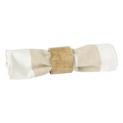 Servet gestreept - wit/beige - set van 2 - 40x40 cm