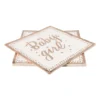 Servetten baby girl - roze/goudkleurig - set van 16