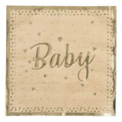 Servetten baby - goudkleurig - set van 16