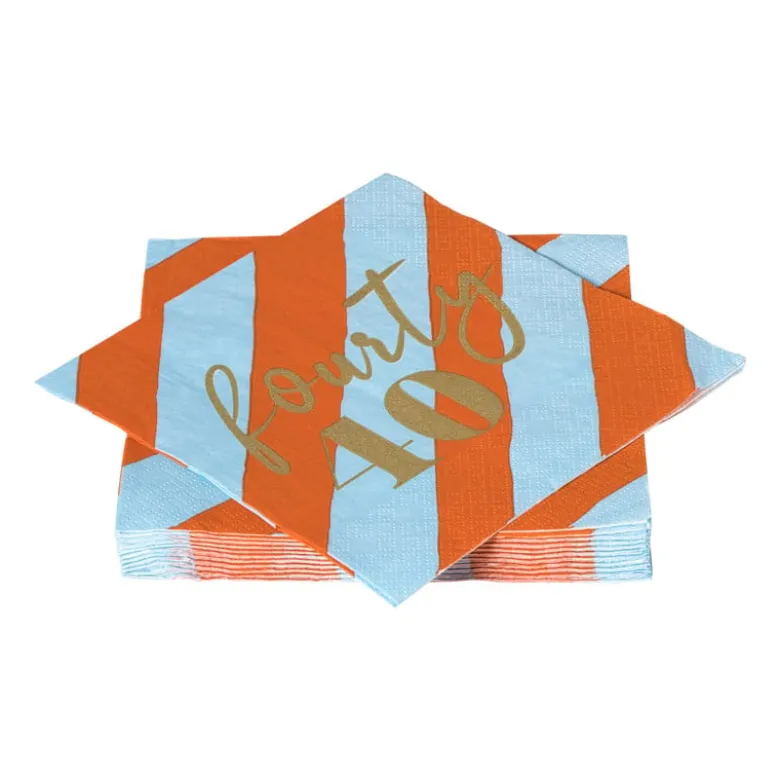 Servetten 40 jaar - blauw - set van 20