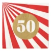 Servetten 50 jaar - rood - set van 20